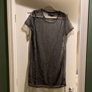 Polly & Esther Black Sheer Tunic Top